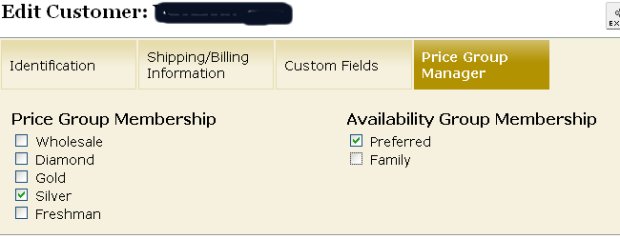 flat file import of customers and products into price groups
